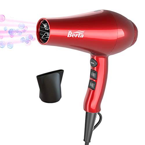 Professional Ionic Hair Dryer, Lightweight Powerful 1875 Watt Ceramic Salon Blow Dryer Negative Ions Cool Shot Button Hairdryer 2 Speed 3 Heat Settings with Concentrator Nozzle