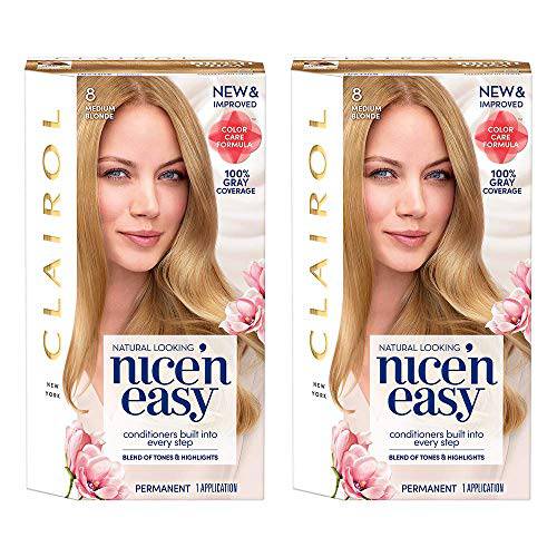 Clairol Root Touch-Up by Nice’n Easy Permanent Hair Dye, 8 Medium Blonde Hair Color, Pack of 1