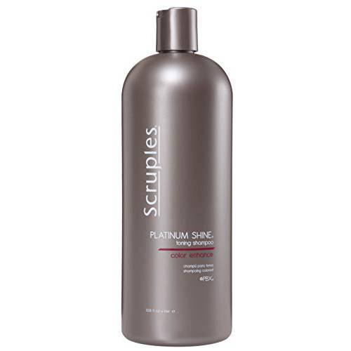 Scruples Platinum Shine Toning Shampoo - Anti Brass Hair Toner for Brown, Blonde, Gray Hair - Sulfate Free Purple Toning Shampoo