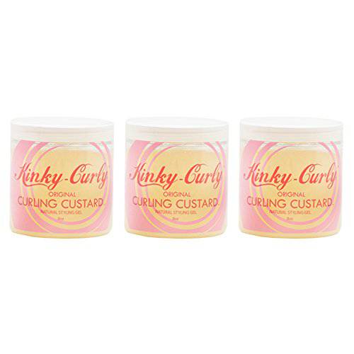 Kinky Curly Original Curling Custard Natural Styling Gel 8ozPack of 3