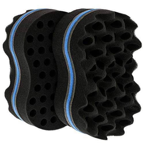 Juvale Magic Twist Sponge with Big Holes for Hair Curls, Waves, Afros (2 Pack)