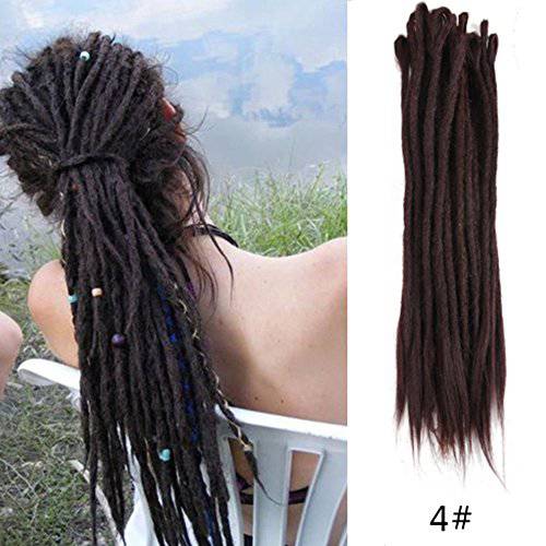 Aosome Dreadlock Extensions 20 Handmade Synthetic Dreads Crochet Reggae Hair Extensions 20pcs/pack