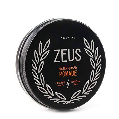 ZEUS Original Pomade for Men - 4.0 Oz Jar - Paraben Free - Water Based Classic Hold Pomade