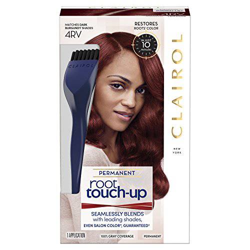 Clairol Root Touch-Up by Nice’n Easy Permanent Hair Dye, 4RV Dark Burgundy Hair Color, Pack of 1
