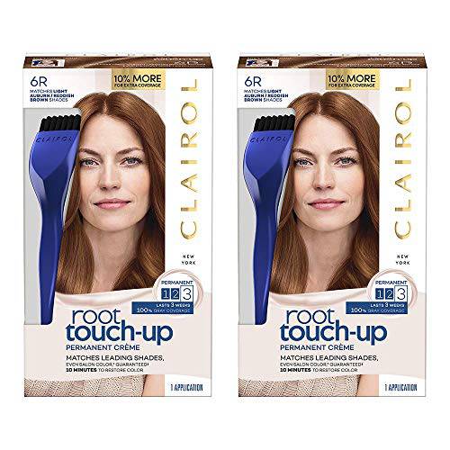 Clairol Root Touch-Up by Nice’n Easy Permanent Hair Dye, 6R Light Auburn/Reddish Brown Hair Color, Pack of 2