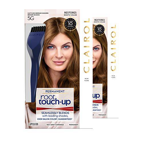 Clairol Root Touch-Up by Nice’n Easy Permanent Hair Dye, 5G Medium Golden Brown Hair Color, Pack of 2
