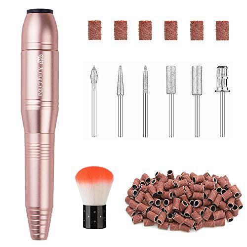 20000RPM Electric Nail Drill Compact Portable Efile Professional Manicure Pedicure Nail File Drill Kit for Acrylic, Gel Nails and Home Salon Use, Gold