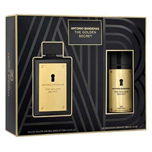 Antonio Banderas The Golden Secret for Men 2 Piece Gift Set (3.4 Ounce Eau de Toillete Spray + 5.1 Ounce Deodorant Spray)