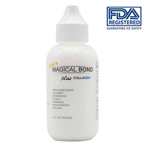 Magical Bond Plus Collagen 2 oz. Extreme Hold. Adhesive for Lace Wigs and Hair Pieces. Lace Glue/Wig Glue/Hair Glue