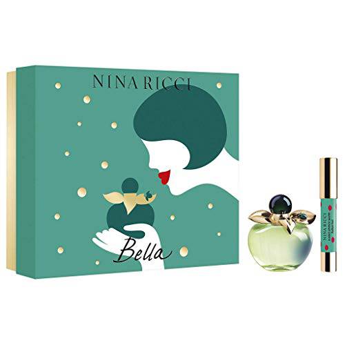 Nina Ricci Bella for Women 2piece Gift Set (2.7 Eau De Toilette Spray + 2.5 G Red Jumbo Lipstick Mate), 5.2 Oz