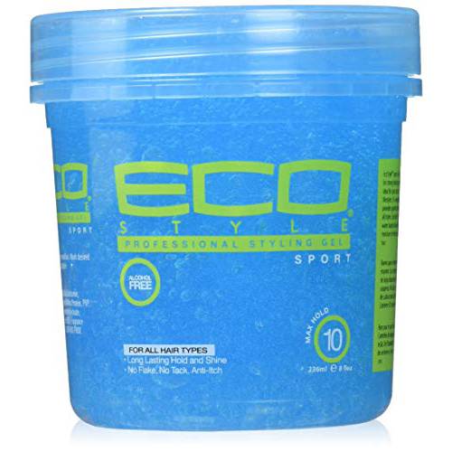 Eco Style Sport Styling Gel - Nourishes Hair and Adds Shine - Helps Maintain Healthy Hair - Delivers Maximum Hold -and Long Lasting Wear - Ideal for Active Lifestyles - Alcohol Free Formula - 8 oz