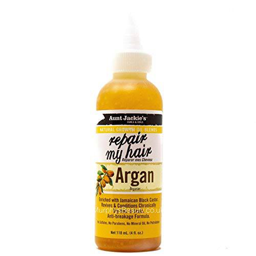 Aunt Jackie’s Natural Growth Oil Blends Repair My Hair - Argan, Revives and Conditions Chronically Dry Hair and Scalp, Anti-Breakage Formula, 4 oz