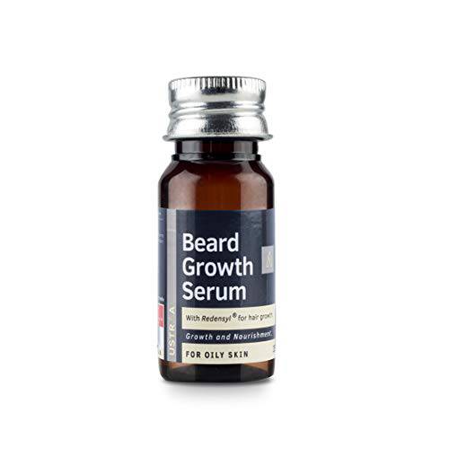 USTRAA Beard Growth Serum - For Oily Skin - 1.18 oz - Beard growth for oily skin with Redensyl, Beard nourishment and moisturization especially made for oily skin
