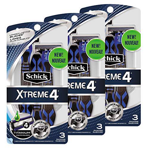 Schick Xtreme 4 Outlast Razor â€” Schick Xtreme4 Disposable Razors Men, 9 Count (Pack of 1)