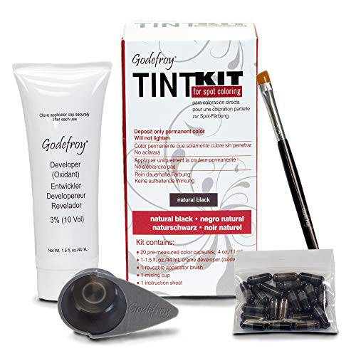 Godefroy Professional Hair Color Tint Kit, Natural Black, 20 Applications