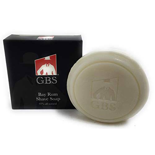 G.B.S 97% Bay Rum All-Natural Shave Soap Made With Shea Butter Coconut Oil, Avocado Oil, Balm Soap Towel & Travel Kit, Glycerin Creates A Rich Lather Foam For Wet Shaving Christmas Day Gift
