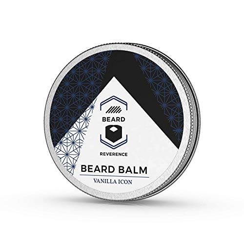 Vanilla Beard Balm enhanced with Organic Tea Tree & Argan & Jojoba Oils – All Natural Vanilla Scent Beard Butter – Leave-in Conditioner to Shape, Style, Soften & Condition Beards and Mustaches