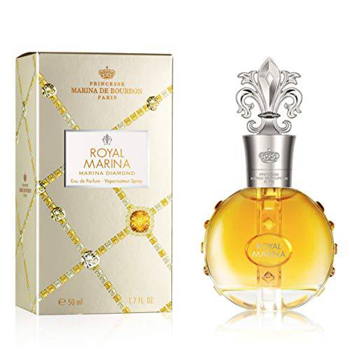 Marina de Bourbon Royal Marina Diamond by Princesse Eau de Parfum for Women - Amber Scent - Opens with Notes of Grapefruit and Blackcurrant - Perfume for Seductive and Confident Ladies - 1.7 oz