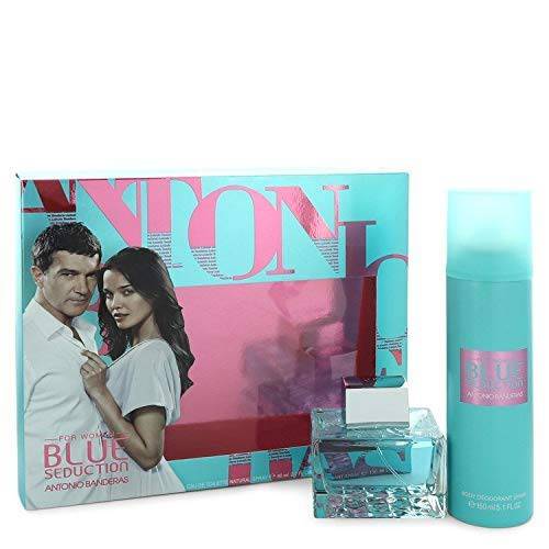 Antonio Banderas Blue Seduction for Women 2piece Gift Set (2.7 Oz Eau De Toilette Spray + 5.1 Oz Deodorant Spray), 7oz