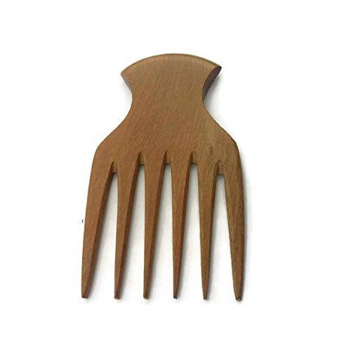 Plai Na Natural Wood Comb Big Wide Tooth Wooden Afro Pick Handmade for Thick Wet and Curly Hair for African American Men and Women