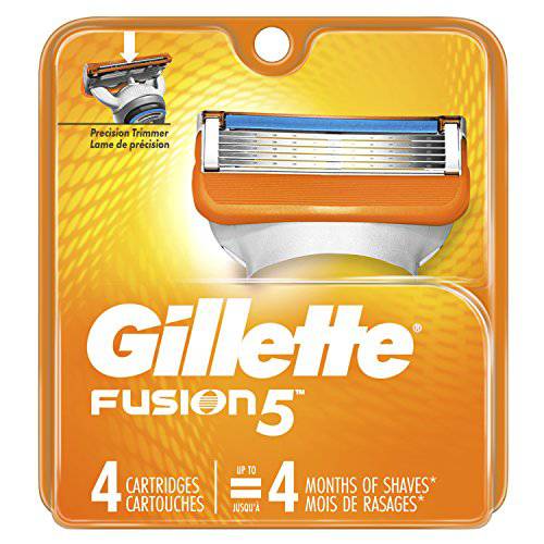 Gillette Fusion5 Mens Razor Blade Refills, 4 Count, Lubrastrip for a More Comfortable Shave