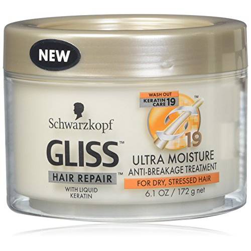 Gliss Hair Repair Anti Breakage Treatment, Ultra Moisture, 6.1 Oz (Pack of 3)