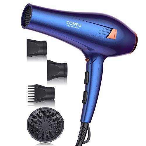CONFU 2200W Professional Hair Dryer, Compact Blow dryer, Negative ionic Hair Dryer With Diffuser And Concentrator, For Quick Drying, ETL Certified, Purple