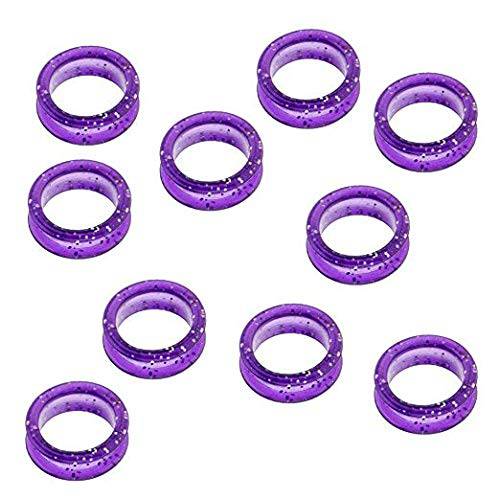 10 Pieces Assorted Colors Barber Hair Shears Scissors Finger Rings suit for Hairdressing Barber Scissors (purple)