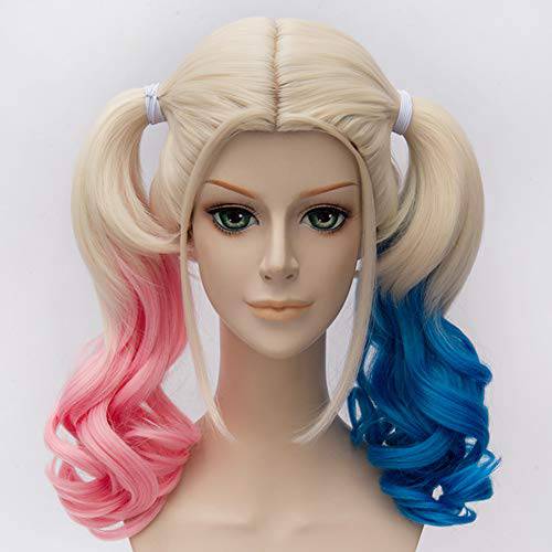Mersi Blonde Wigs for Women Costume Braided Ponytails Wigs for Halloween Party S052