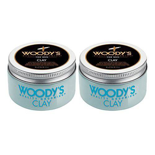 Woody’s Matte Finish Clay for Men, Styling, 3.4 oz (Pack of 2)