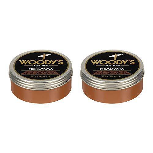 Woody’s Headwax Styling Pomade for Men, Flexible Hold, High Shine, with Natural Beeswax, Non-stiff, Non-Sticky, Moldable, For all Hair Types, Travel-size, 2 oz./ 2-Pack