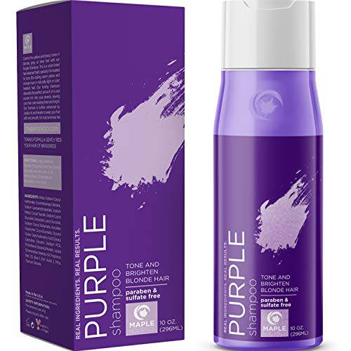 Purple Shampoo Blonde Hair Toner - Sulfate Free Shampoo for Color Treated Hair plus Blonde Shampoo for Brassiness and Yellow Tones - Hair Toner for Bleached Hair Made with Cleansing Natural Oils 16oz