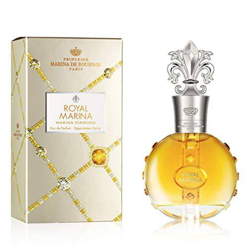 Marina de Bourbon Royal Marina Diamond by Princesse Eau de Parfum for Women - Amber Scent - Opens with Notes of Grapefruit and Blackcurrant - Perfume for Seductive and Confident Ladies - 1 oz