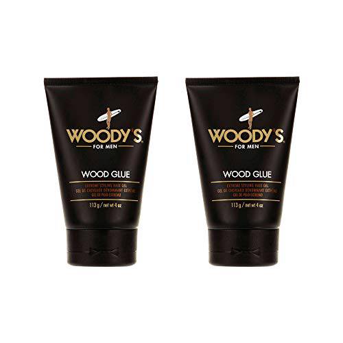Woody’s Wood Glue Extreme Styling Gel for Men, Intense Long-lasting Hold with No Flaking, Quick-drying, Retains Moisture, Suitable for All Hair Types and Hair Styles, 4 oz - 2 pack