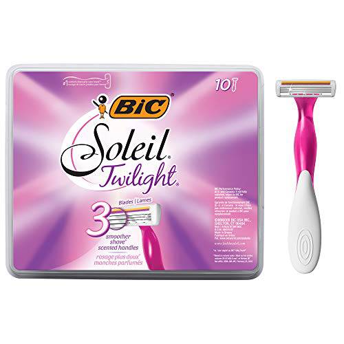 BIC Soleil Smooth Scented Women’s Disposable Razor, Triple Blade, Count of 10 Razors, For a Smooth Shave