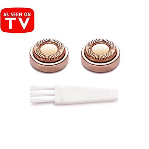 Replacement Heads for Finishing Touch Flawless Facial Hair Removal Shaver for Women, Rose Gold - Pack of 2