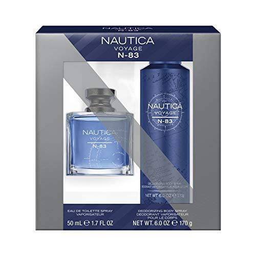 Nautica Voyage N83 2-Piece Gift Set with 1.7-Ounce Eau de Toilette and 6-Ounce Body Spray, Total Retail Value $40.00