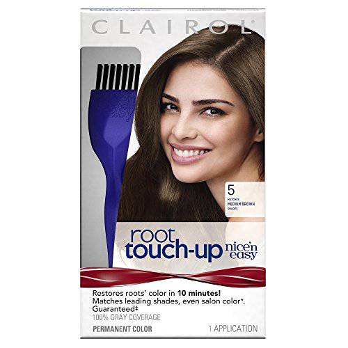 Clairol Root Touch-Up by Nice’n Easy Permanent Hair Dye, 5 Medium Brown Hair Color, Pack of 1