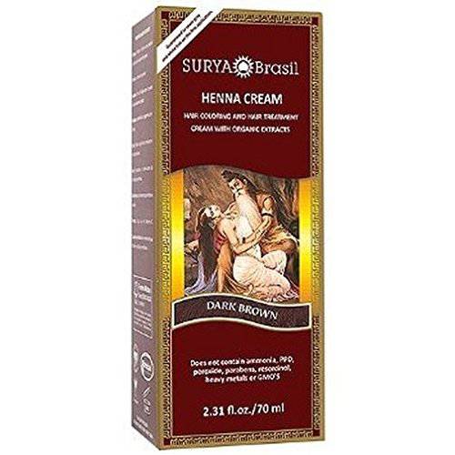 Surya Brasil Henna Hair Cream - Dark Brown 70ml (Pack of 3)