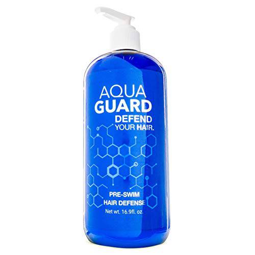 AquaGuard Pre-Swim Hair Defense | Prevents Chlorine Damage, Paraben and Gluten Free, Vegan, Color Safe, Reef Safe, Leaping Bunny Certified | Pump Bottle (16.9 oz)
