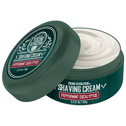 Luxury Shaving Cream Peppermint & Eucalyptus Scent - Soft, Smooth & Silky Shaving Soap - Rich Lather for the Smoothest Shave - 5.3oz