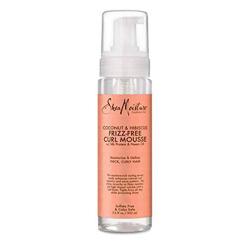 SheaMoisture Curl Mousse for Frizz Control Coconut and Hibiscus with Shea Butter 7.5 oz