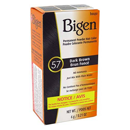 Bigen Hair Color 57, Dark Brown, 0.21 oz (3 Pack)