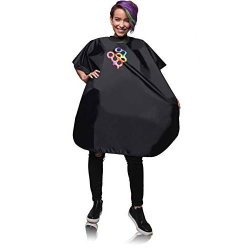 FRAMAR Shampoo Screen Salon Cape, Hair Cape – Shampoo Cape with Snap Closure and Rubberized Collar, For Hair Dye, Hair Color, Cosmetology Supplies and Hair Coloring