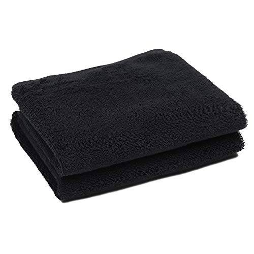 PERFEHAIR Black Salon Towels (2-Pack, 16 X 27 Inches)-Barber Hand Cotton Towel for Gym, Bath, Spa, Shaving, Shampoo