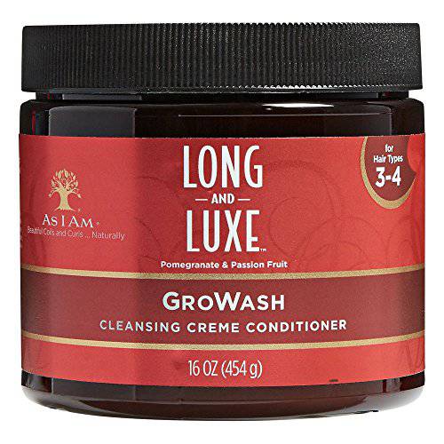 As I Am Long And Luxe Pomegranate & Passion Fruit (16oz, GroWash Cleansing Creme Conditioner