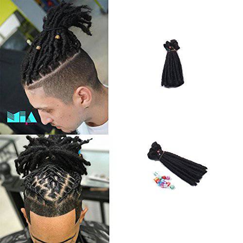 Dsoar 6 inch Handmade Dreadlocks Extensions Men’s Dreadlocks Fashion Reggae Hair Hip-Hop Style 20 Strands/Pack Synthetic Dreadlocks Hair For Men