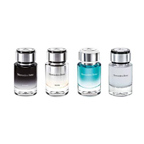 Mercedes Benz Mini Gift Set - Men’s Curated Eau De Toilette Gift Set Collection - Experience A Sophisticated Range Of Elegant Fragrances - Includes For Men, Silver, Intense And Cologne Scents - 4 Pc