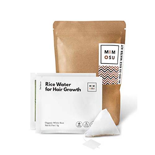 Rice Water for Hair Growth DIY Tea Bags, Natural Deep Conditioner & Detangler, Nourished Organic Rice Protein to Help Regrowth & Repair Damaged Hair, Curly hair products Fermented Rice Water