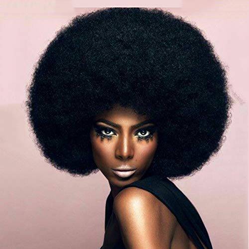 THEMIS HAIR Jumbo Afro Wig for Black Women Natural Looking Black Afro Wig 70s Premium Synthetic Big Afro Wig (Black 1B)
